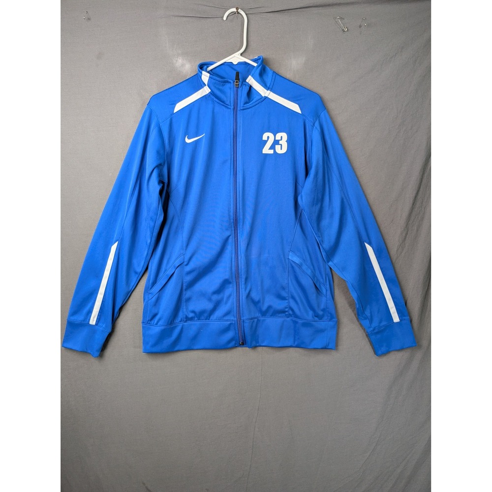 Nike Mens Blue Dri-FIT Full Zip Track Jacket Soccer Warm Up Size Large